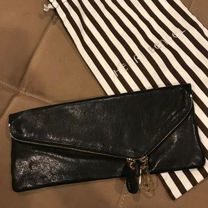Henri Bendel Black Leather Clutch